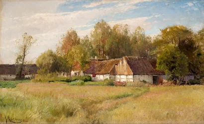 Granja en Falsterbo con prado floreciente